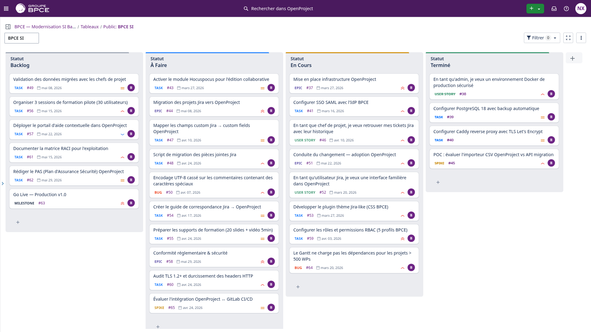 OpenProject BPCE Jira-like par Henix